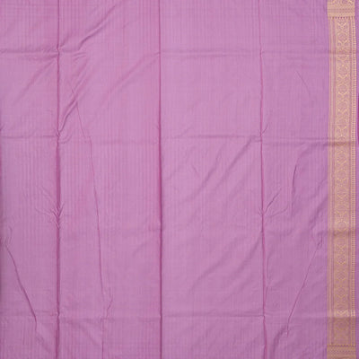 Lavender Handloom Banarasi Silk Saree With Floral Vine Motifs