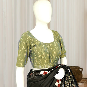 Green Pochampally Ikkat sico cotton blouse