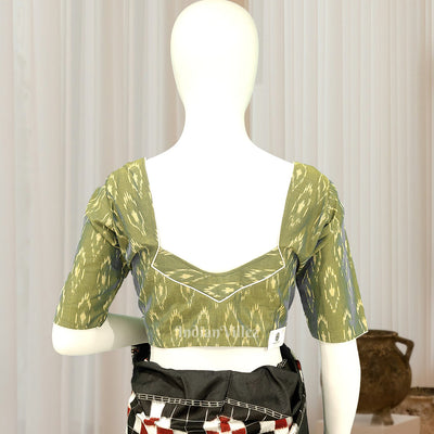 Green Pochampally Ikkat sico cotton blouse
