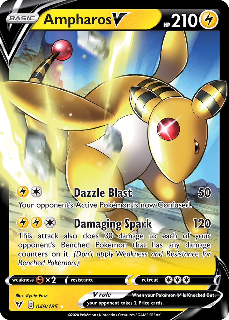 Ampharos V - 049/185 - Rare Holo V
