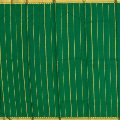 Crimson Handloom Kanchipuram Silk Saree With Annam Buttas