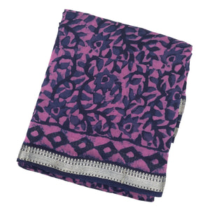 Purple Chanderi Cotton Saree Printed With Floral Motifs