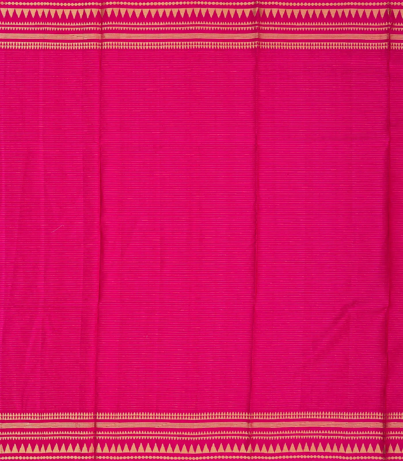 Orange Handloom Soft Silk Saree With Checks & Contrast Pink Border