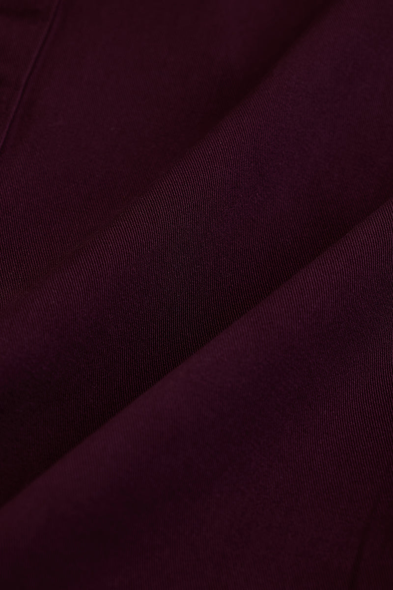 Burgundy Solid Twill Shirt