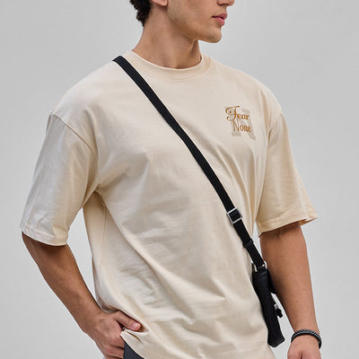 Fear None Beige Oversized T-Shirt