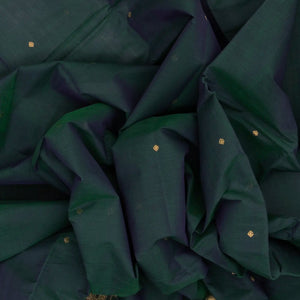 Teal Handloom Kanchi Cotton Saree With Yazhi Buttas