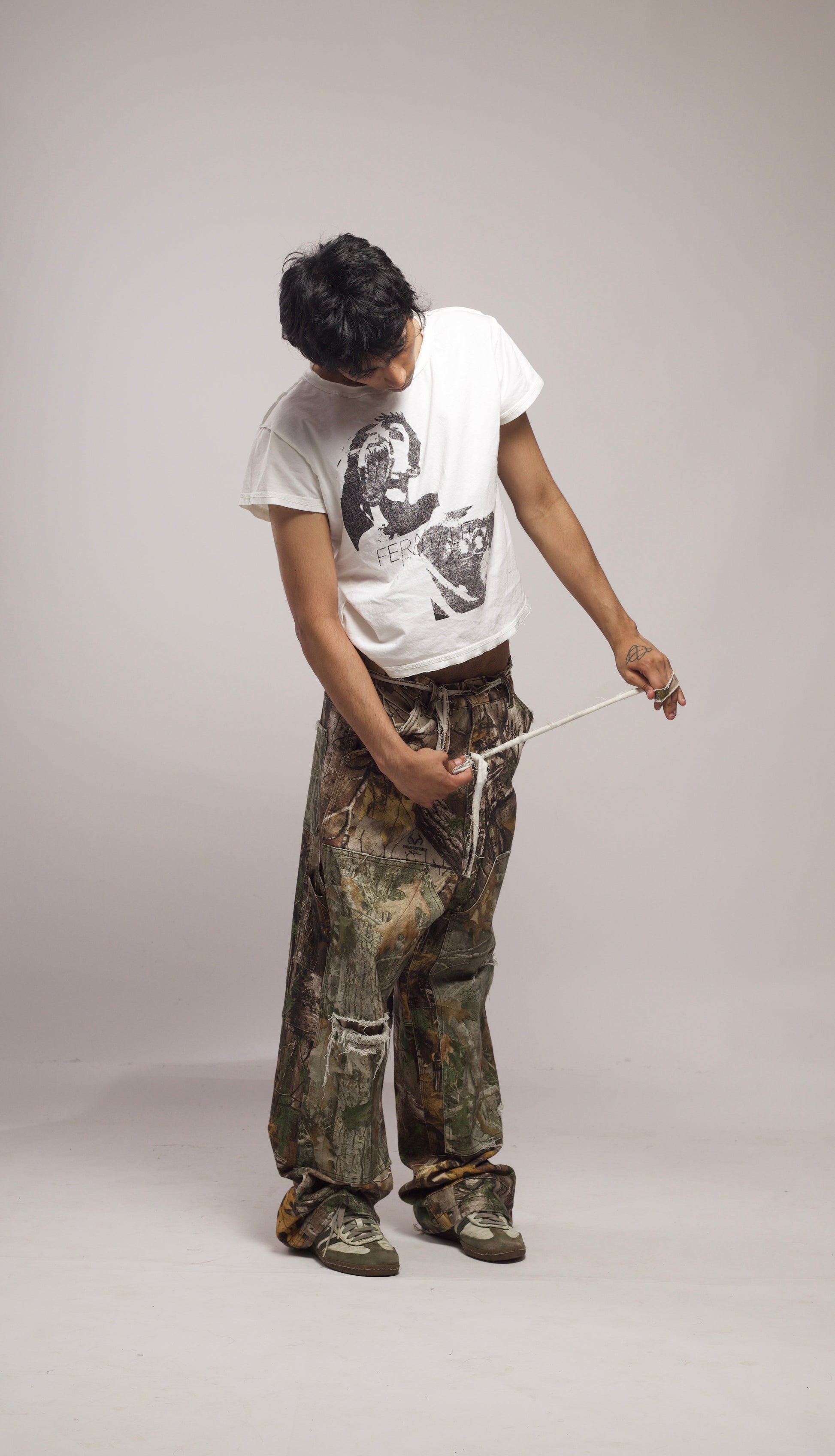 FERAL BRUTALITY T-SHIRT (FADED WHITE)