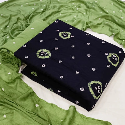 Dual Contrast Tye and Dye Bandhani Material (Unstitched)