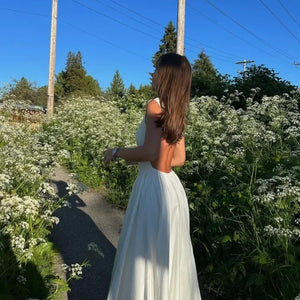 Selma A Line Midi Dress in White