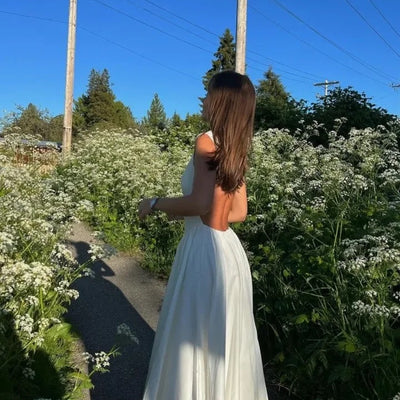 Selma A Line Midi Dress in White