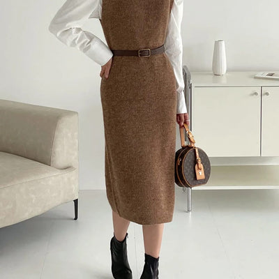 Rida Premium Winter Coord Set- Top with Dress and Belt
