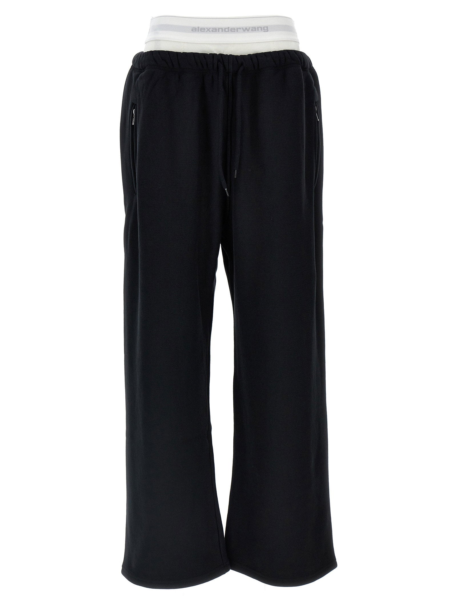 T By Alexander Wang Wide Leg W/ Logo Elastic Exposed Brief Joggers