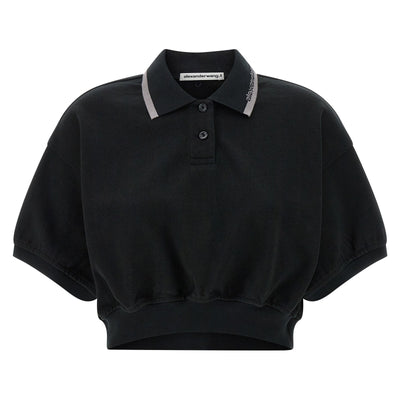T By Alexander Wang Intarsia Collar Polo Shirt