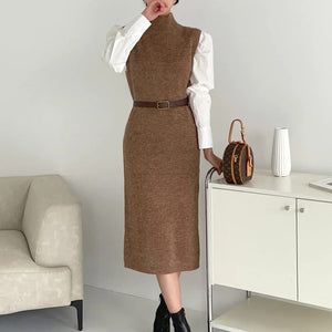 Rida Premium Winter Coord Set- Top with Dress and Belt