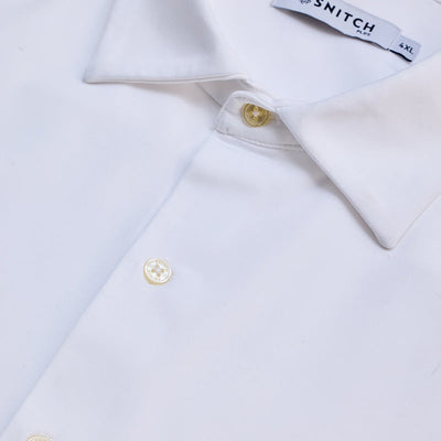 White Regular Fit Stretch Shirt