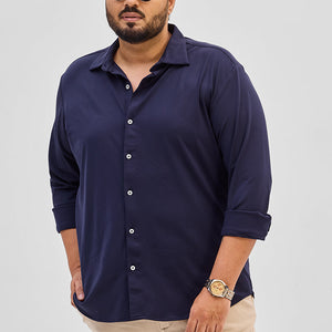 Navy Regular Fit Stretch Shirt