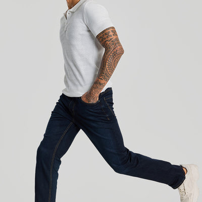 Navy Straight Fit Jeans