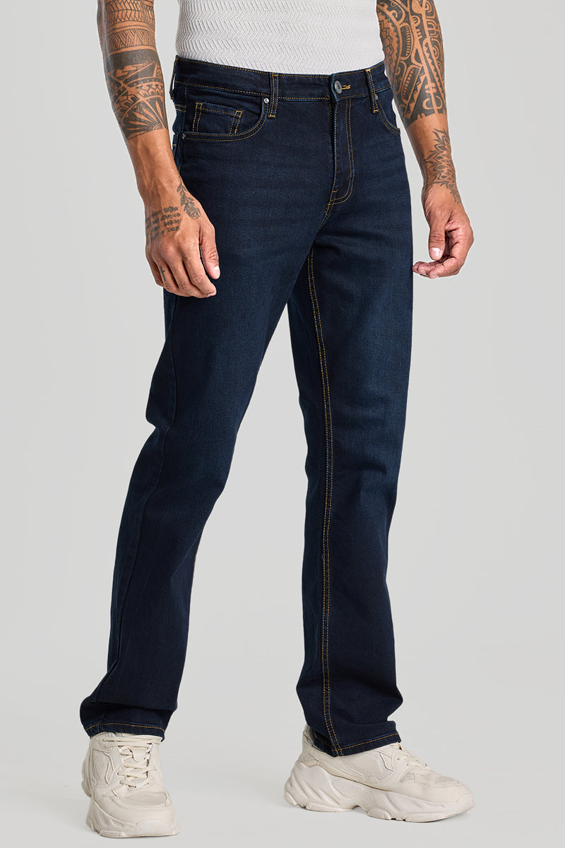 Navy Straight Fit Jeans