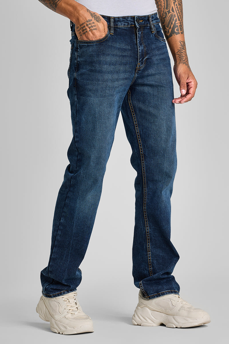 Indigo Straight Fit Jeans