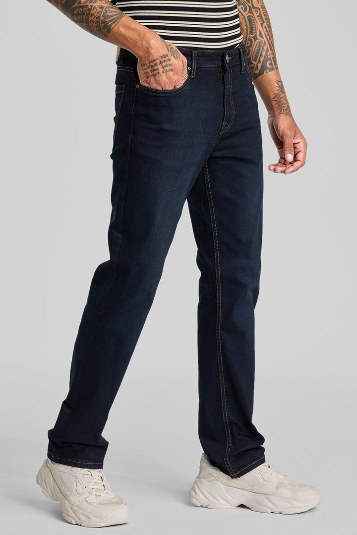 Navy Straight Fit Jeans