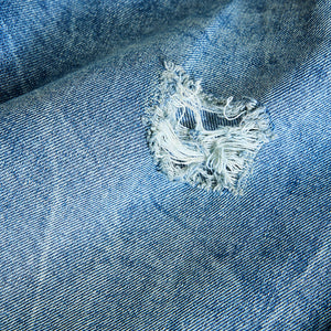 Denim Blue Distressed Baggy Fit Jeans