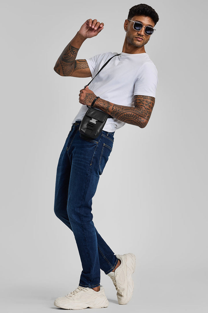 Navy Tapered Fit Jeans