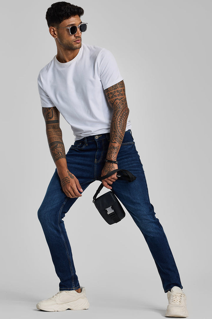 Navy Tapered Fit Jeans