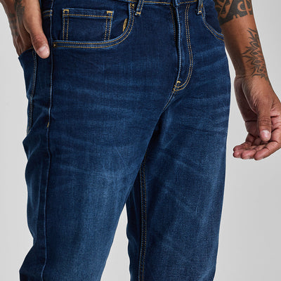 Navy Tapered Fit Jeans