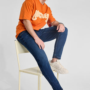 Dark Blue Tapered Fit Jeans