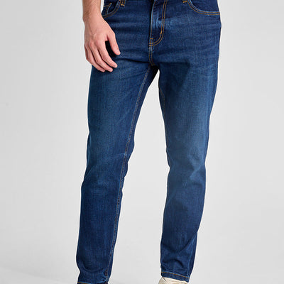 Dark Blue Tapered Fit Jeans