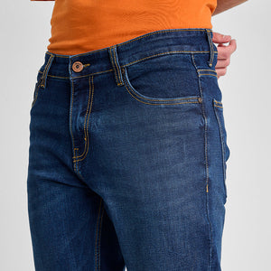Dark Blue Tapered Fit Jeans