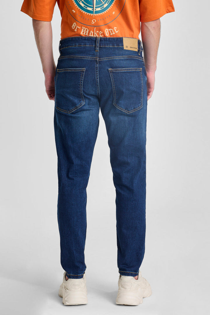 Dark Blue Tapered Fit Jeans