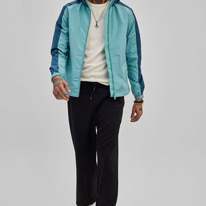 Turquoise Colourblocked Ski Jacket