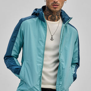 Turquoise Colourblocked Ski Jacket