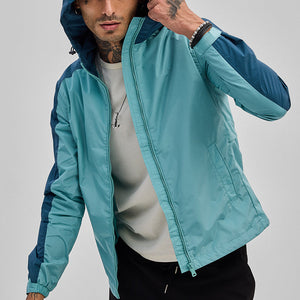 Turquoise Colourblocked Ski Jacket