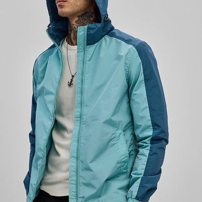 Turquoise Colourblocked Ski Jacket