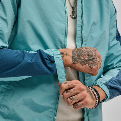 Turquoise Colourblocked Ski Jacket