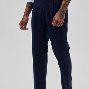 Navy Relaxed Fit Korean Trousers