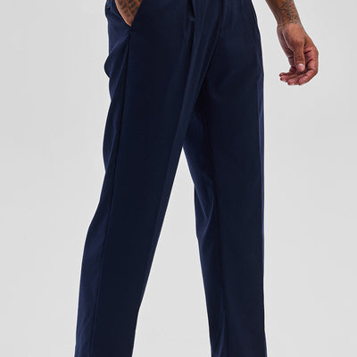 Navy Relaxed Fit Korean Trousers