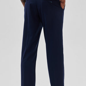 Navy Relaxed Fit Korean Trousers