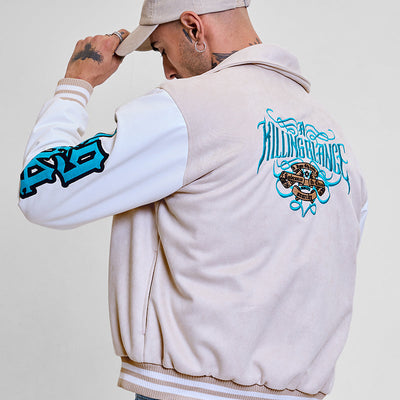 Legends Lost Soul Beige Varsity Jacket
