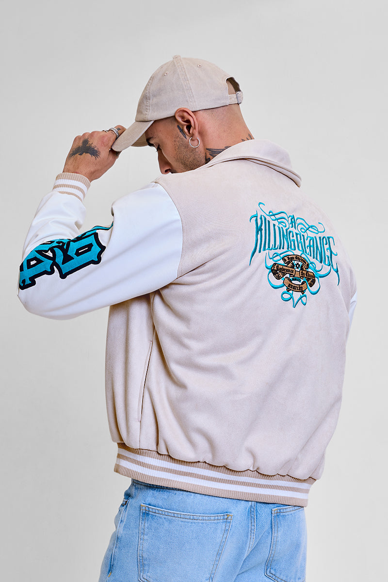 Legends Lost Soul Beige Varsity Jacket