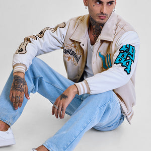 Legends Lost Soul Beige Varsity Jacket