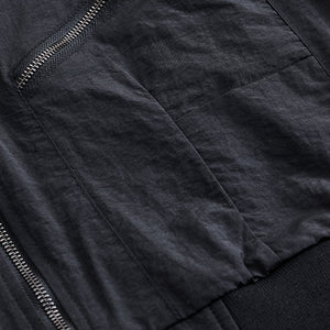 Black Multi-Zip Relaxed Fit Jacket