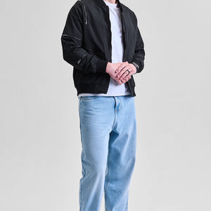 Black Multi-Zip Relaxed Fit Jacket