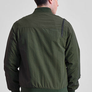 Olive Multi-Zip Relaxed Fit Jacket