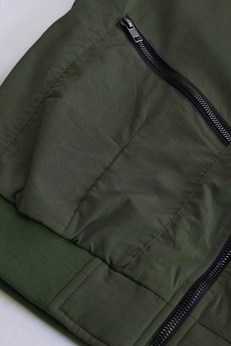 Olive Multi-Zip Relaxed Fit Jacket