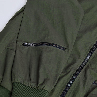 Olive Multi-Zip Relaxed Fit Jacket