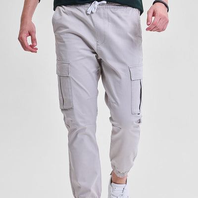 Grey Slim Fit Cargo Pants