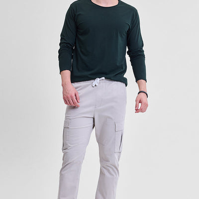 Grey Slim Fit Cargo Pants